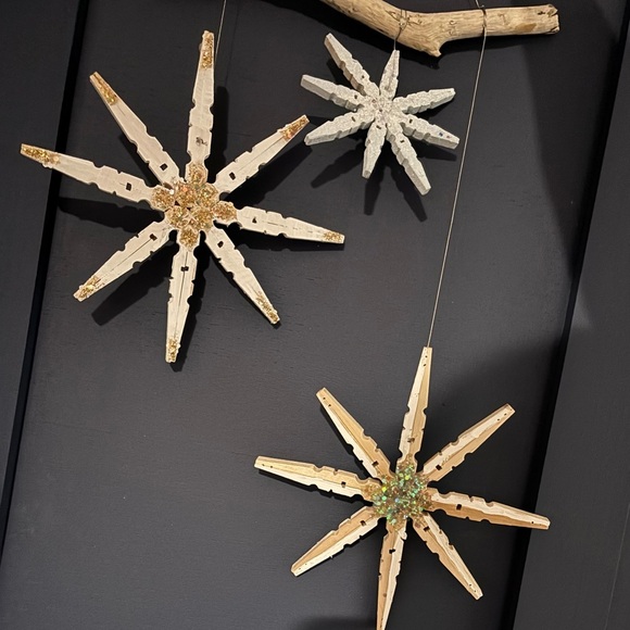 Handcrafted Driftwood Snowflake Mobile - Picture 2 of 5